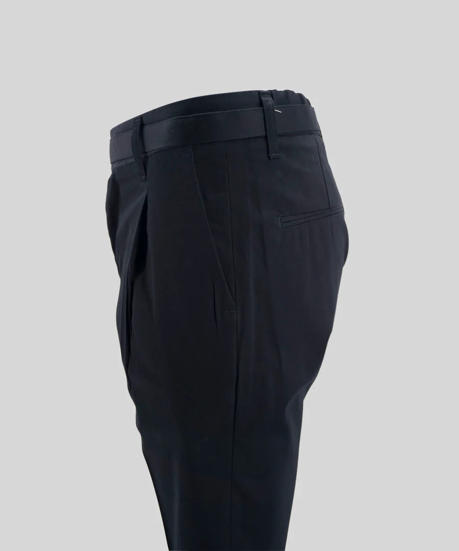 Pantalone con Coulisse in Cotone / Nero - Ideal Moda