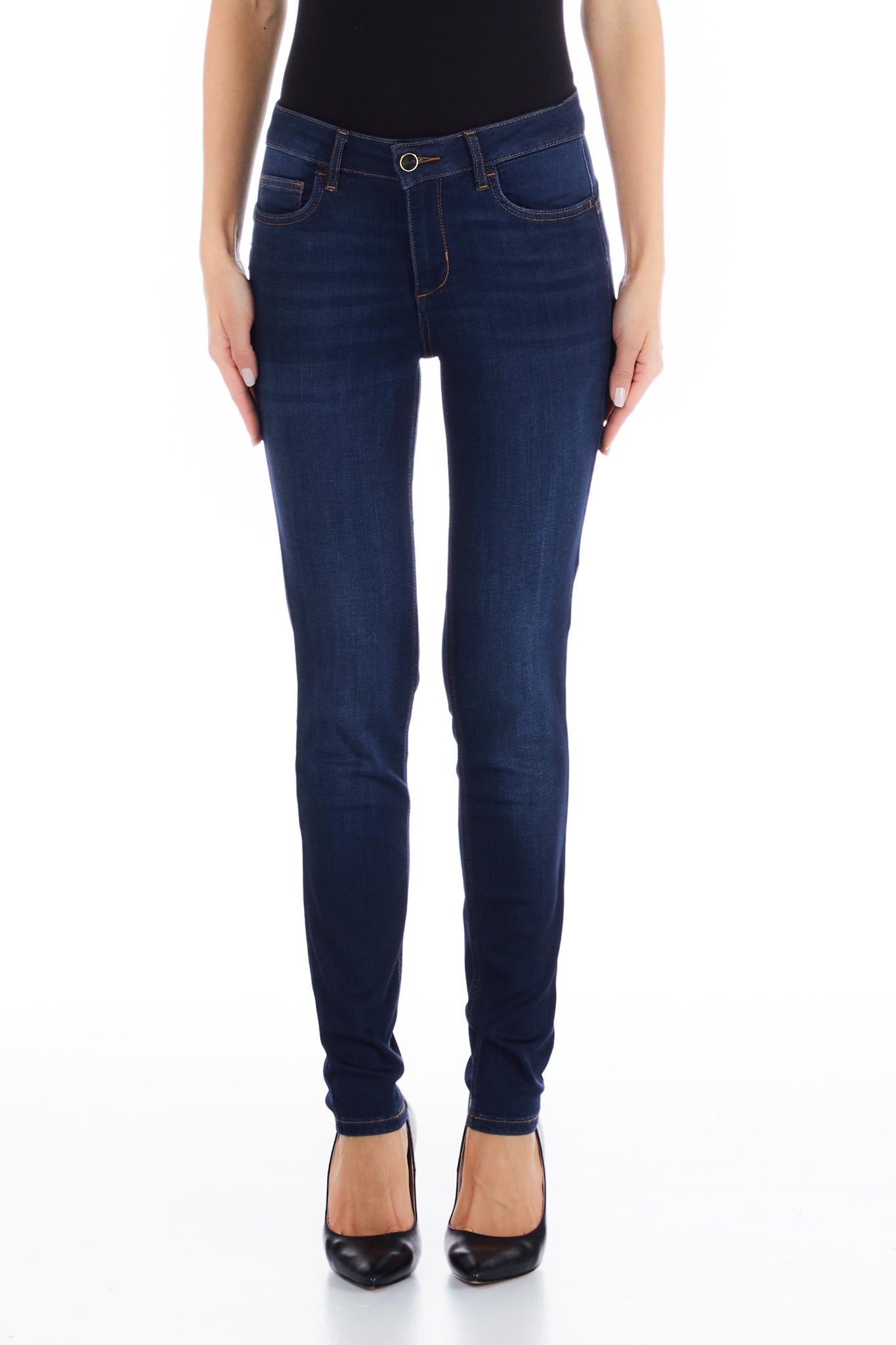 Jeans Skinny a Vita Alta / Jeans - Ideal Moda