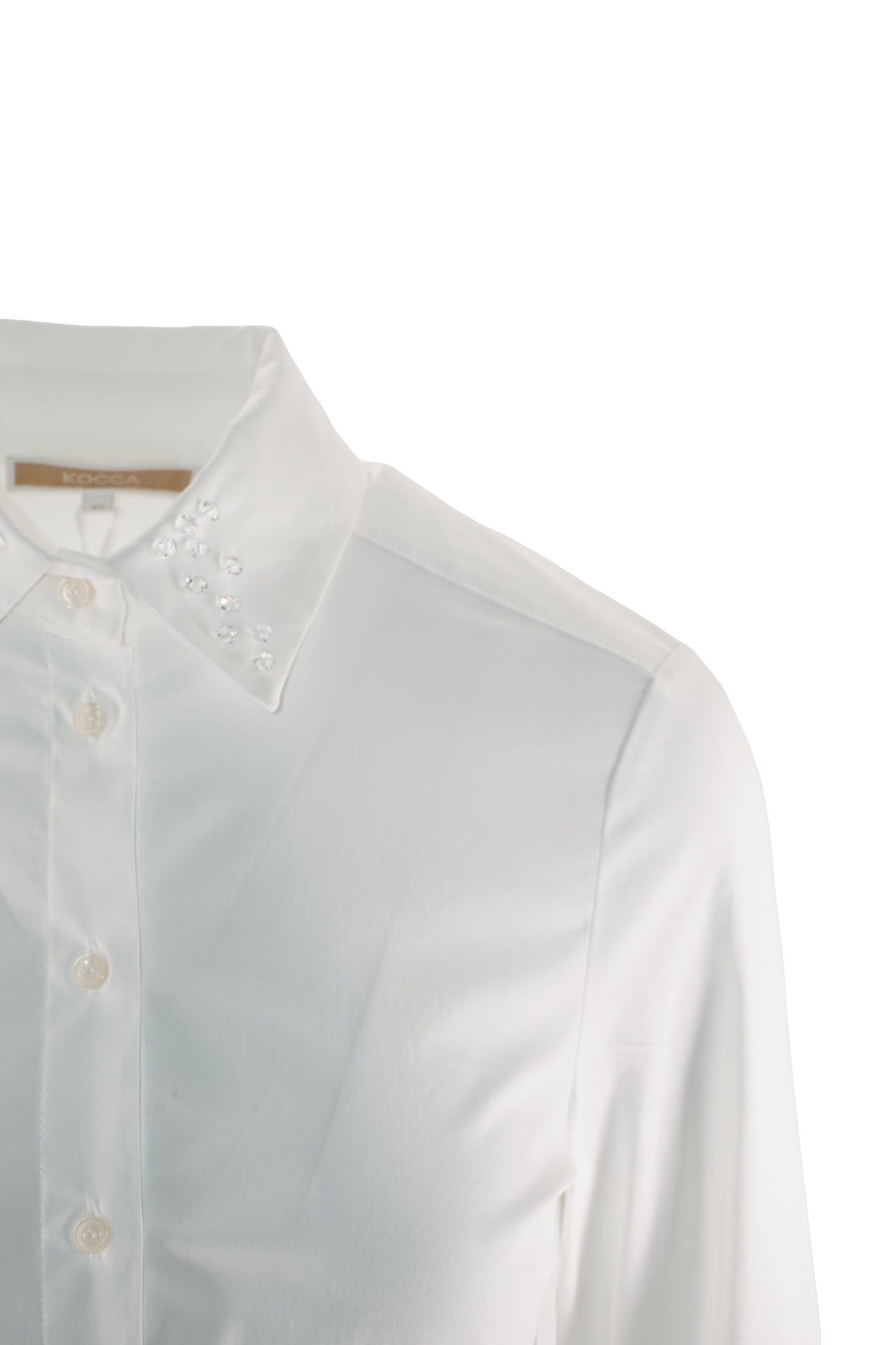 Camicia in Cotone con Applicazioni / Bianco - Ideal Moda