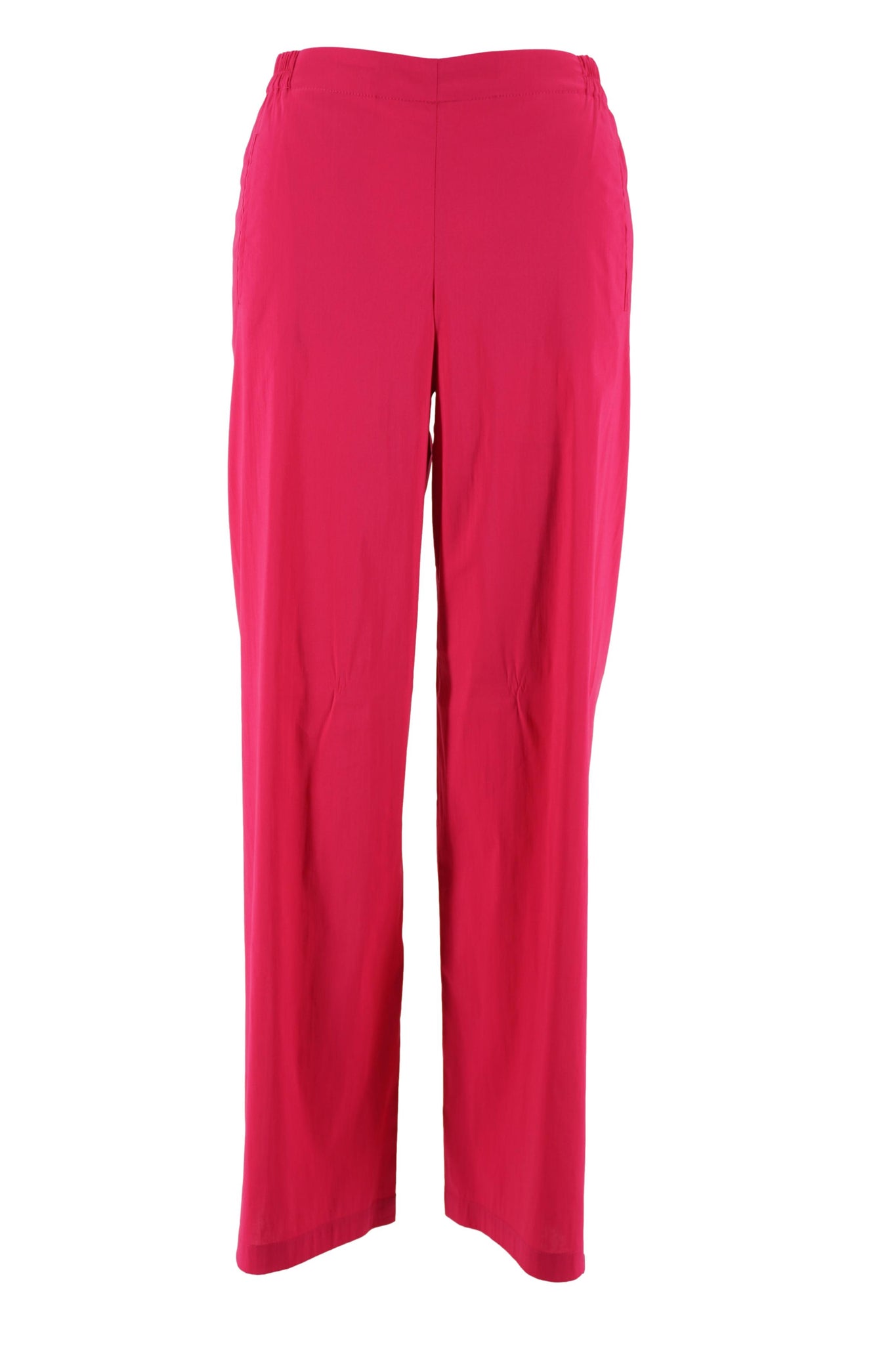 Pantalone in Cotone con Mezzo Elastico in Vita / Fucsia - Ideal Moda