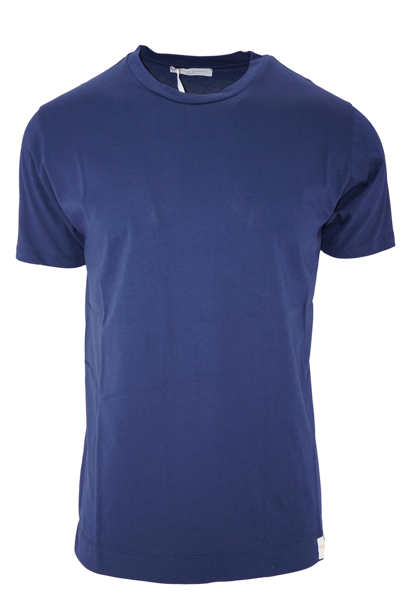 T-Shirt Girocollo in Cotone / Blu - Ideal Moda
