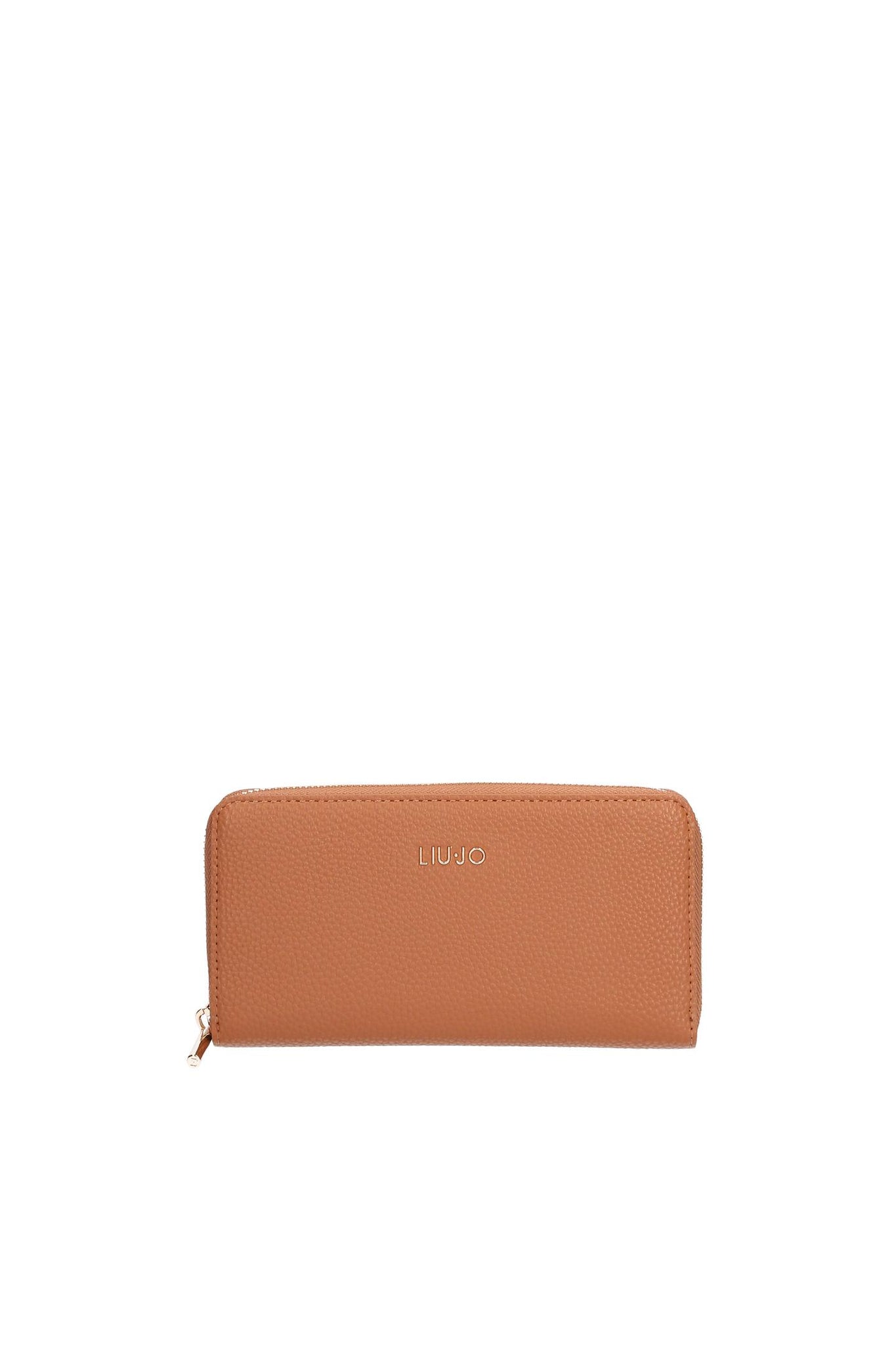 Portafoglio Zip Around con Logo / Cuoio - Ideal Moda
