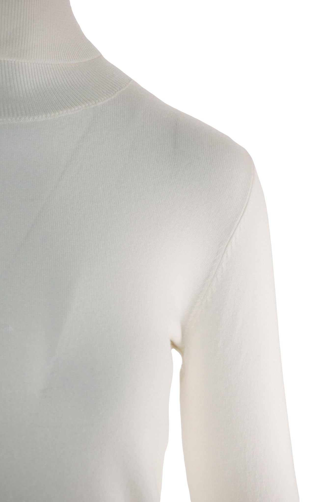 Maglia Dolcevita con Dettaglio Bottoni / Bianco - Ideal Moda