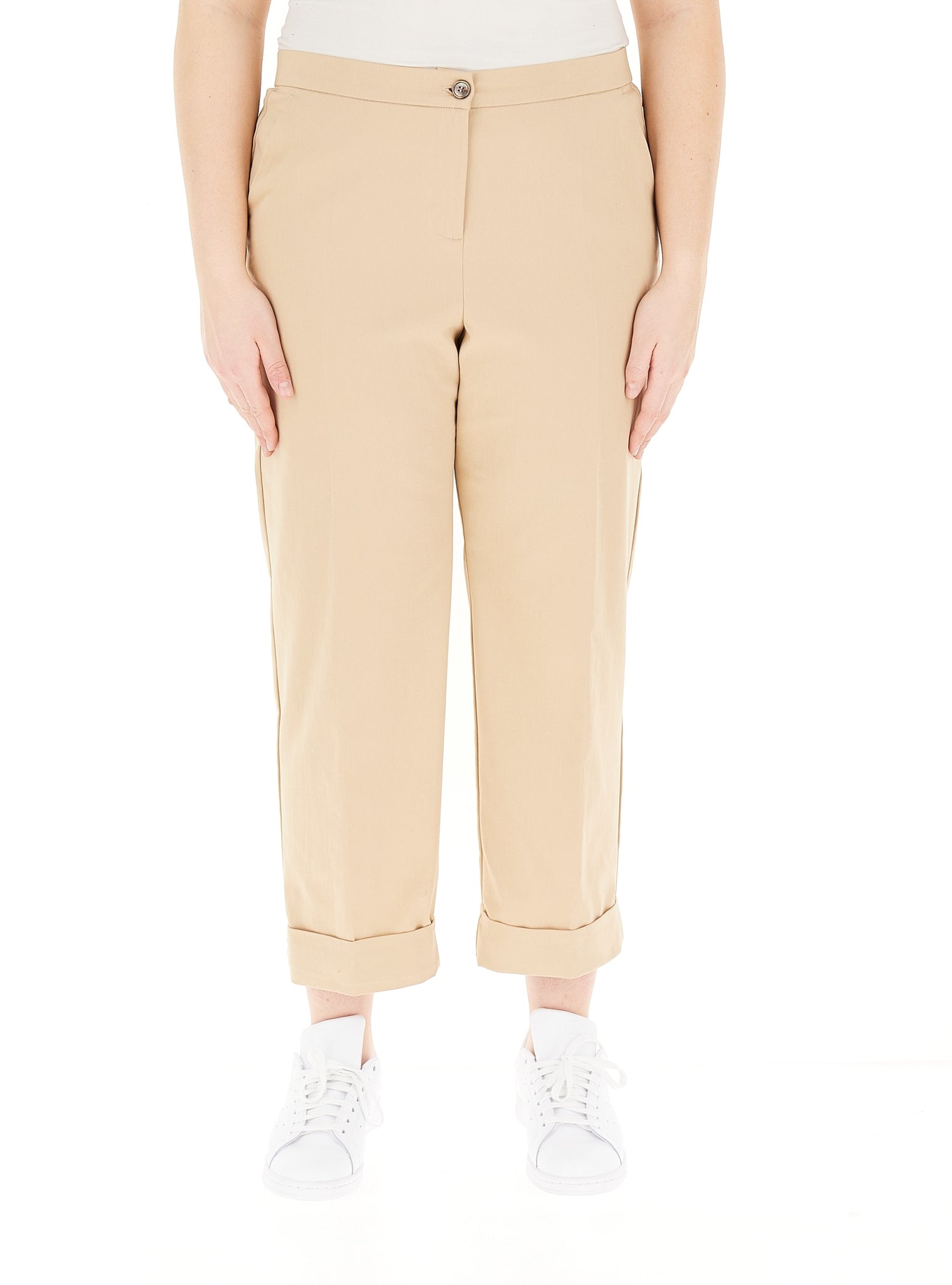 Pantalone Chino in Cotone / Beige - Ideal Moda