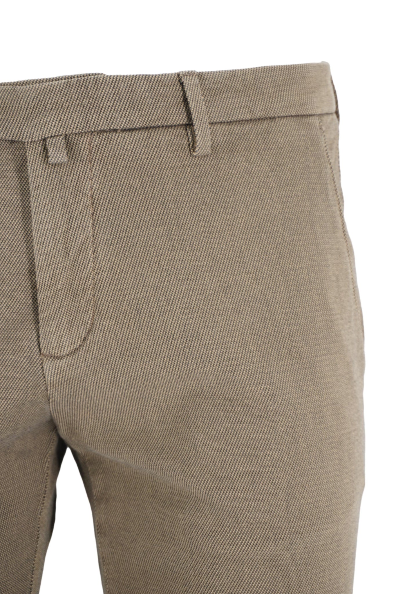 Pantalone Slim Fit con Microfantasia / Beige - Ideal Moda