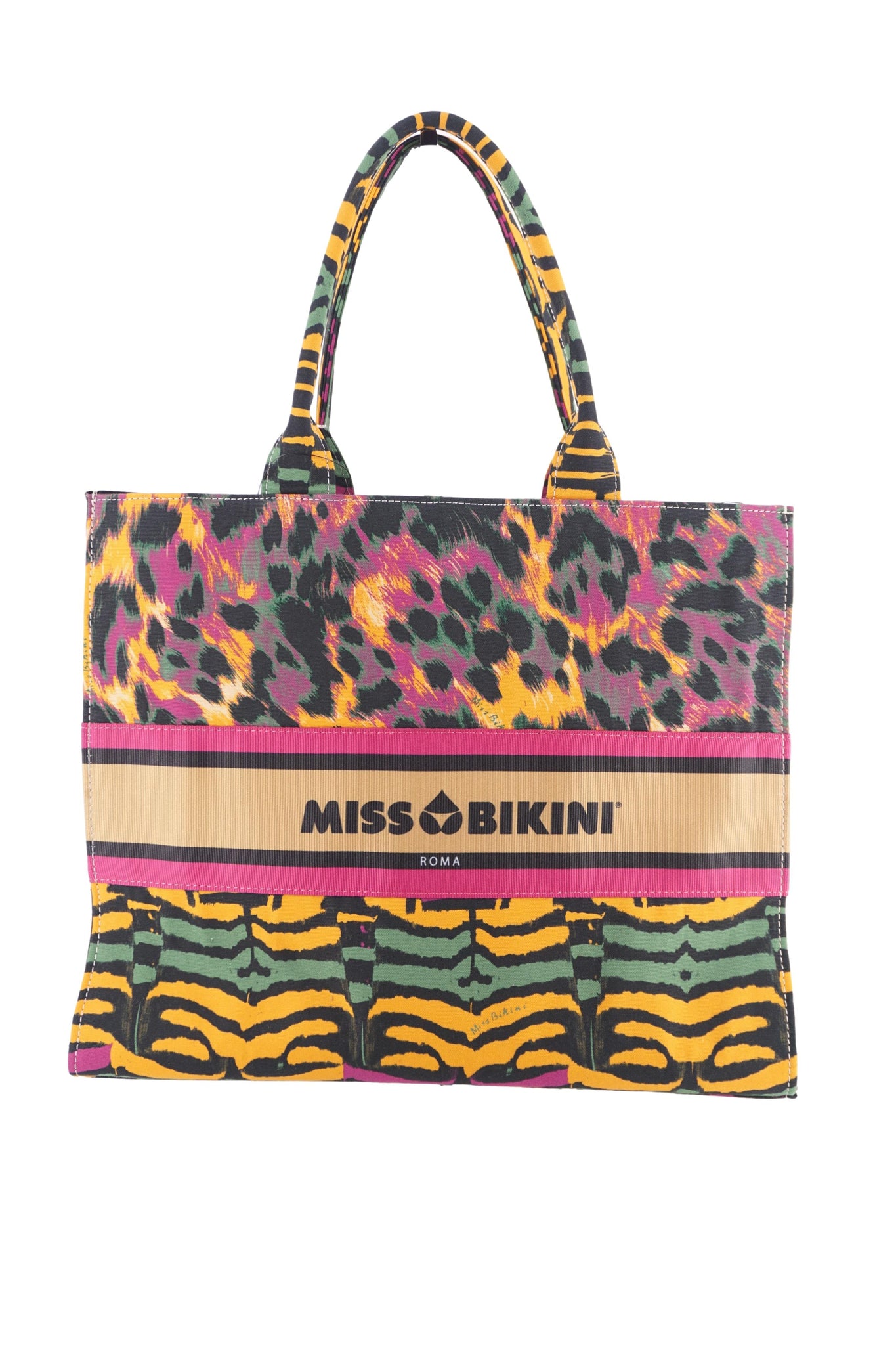 Borsa in Canvas con Logo Miss Bikini / Multicolor - Ideal Moda