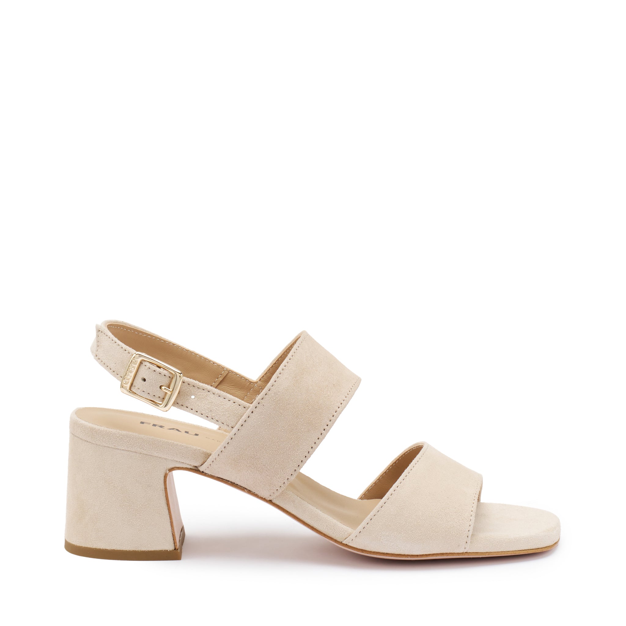 Sandalo con Tacco in Pelle Scamosciata / Beige - Ideal Moda