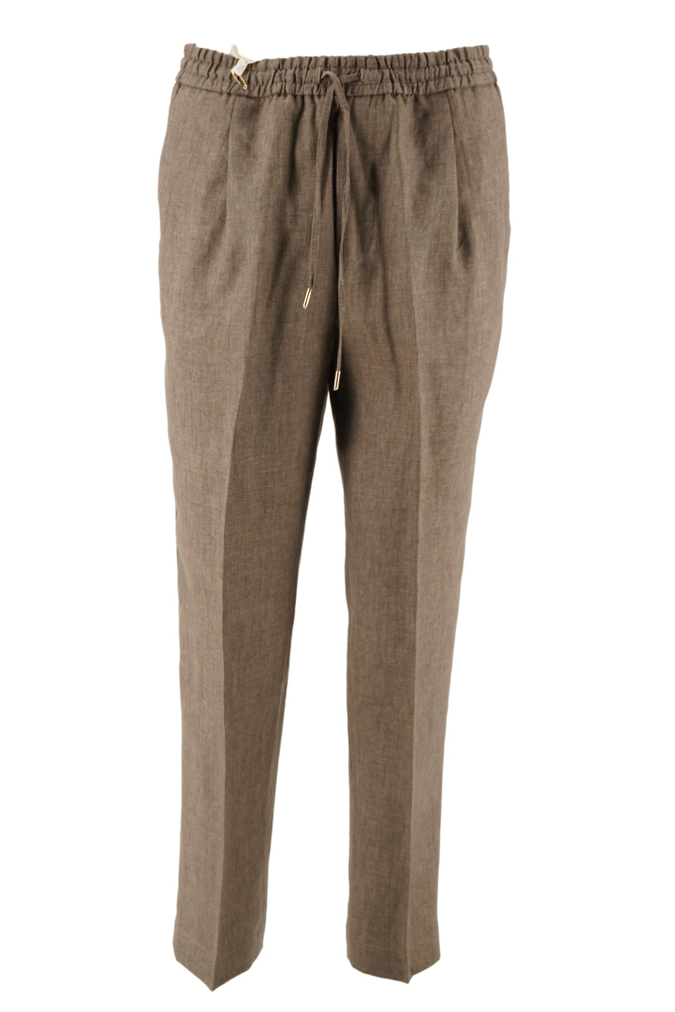 Pantalone Wimbledon in Lino / Tortora - Ideal Moda