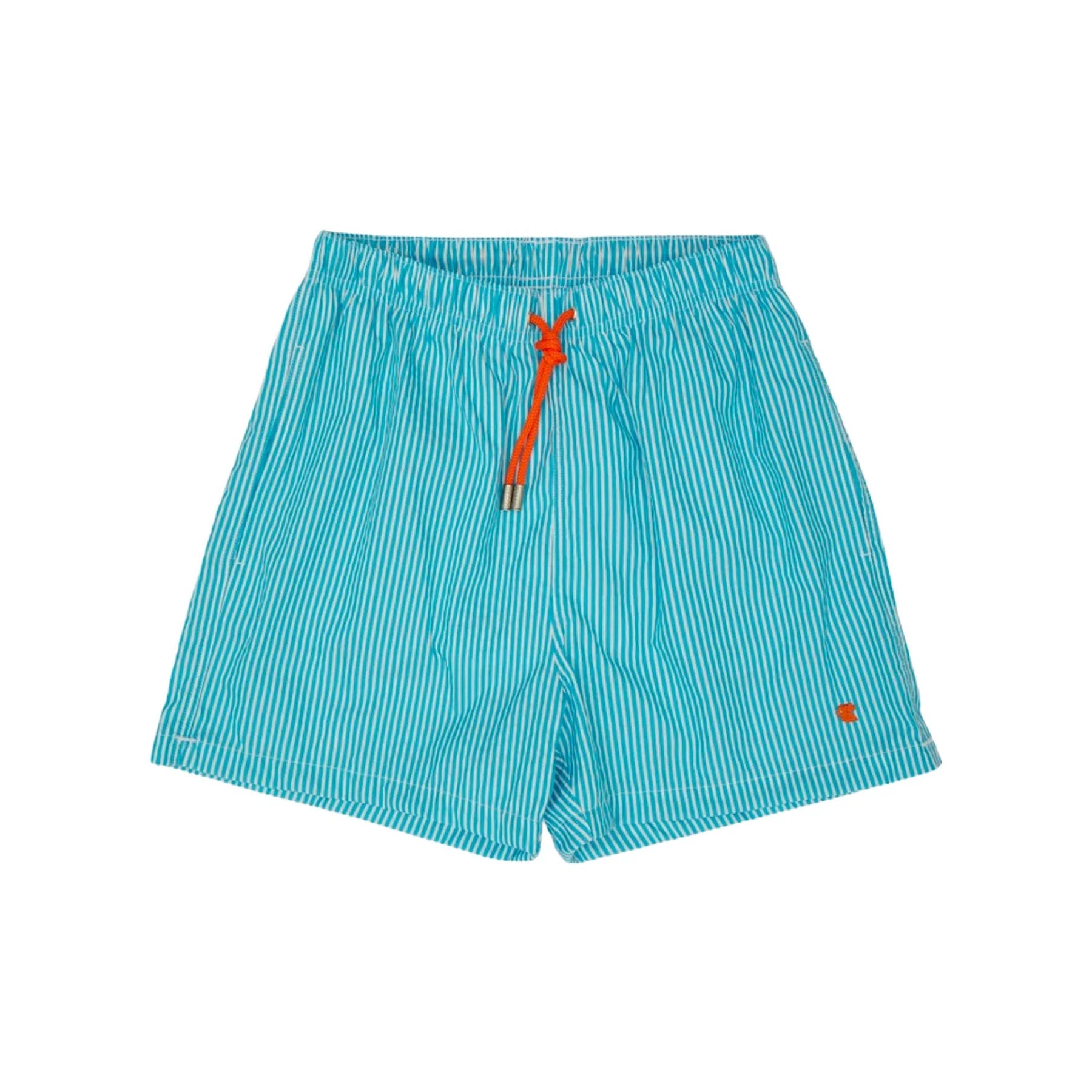 Costume da Mare con Fantasia Gallo / Celeste - Ideal Moda