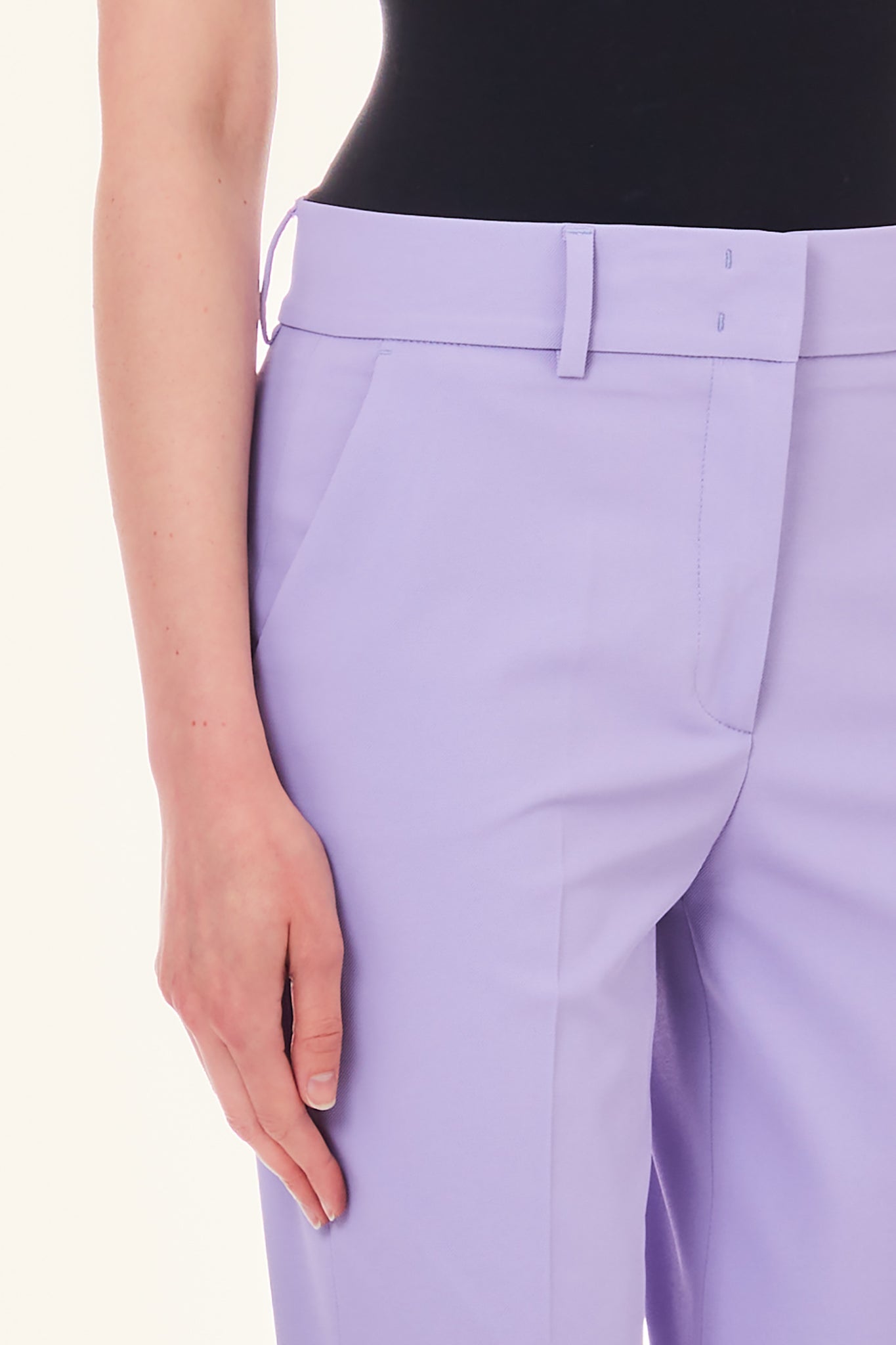 Pantalone Cropped Stretch / Lilla - Ideal Moda