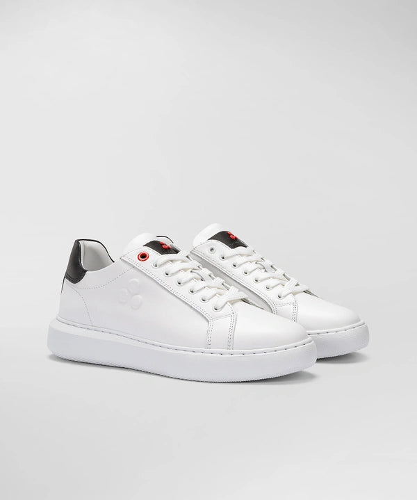 Sneaker in Pelle con Logo / Bianco - Ideal Moda