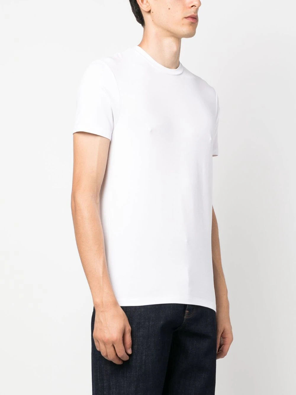 T-Shirt Girocollo con Logo Tono su Tono / Bianco - Ideal Moda
