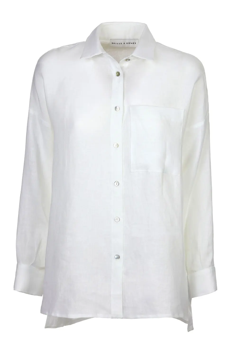 Camicia Ampia in Lino / Bianco - Ideal Moda
