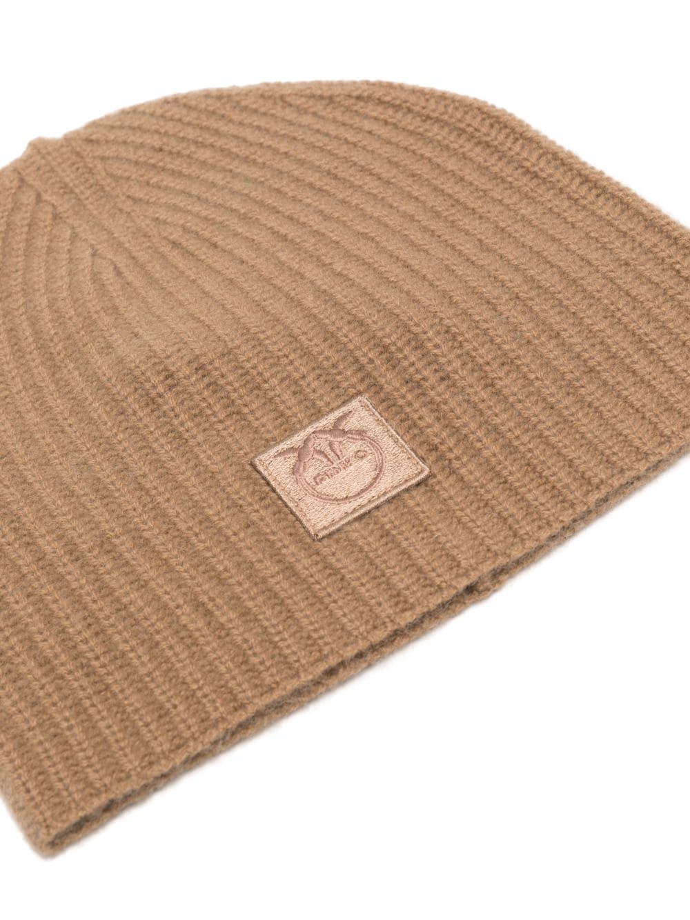 Berretto a Coste con Applicazione / Beige - Ideal Moda
