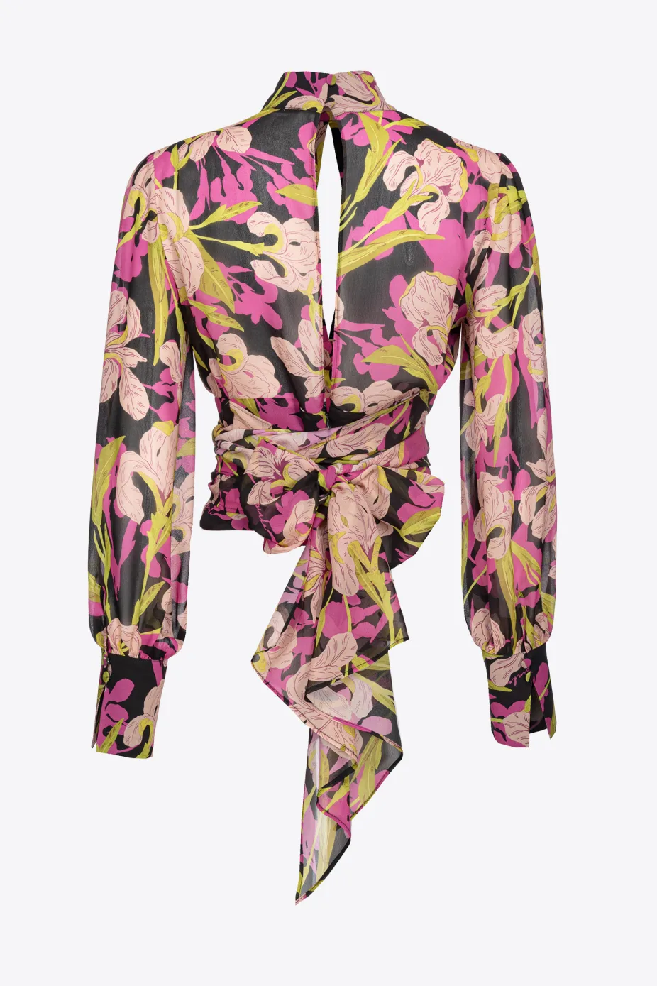Blusa con Stampa Iris / Nero - Ideal Moda