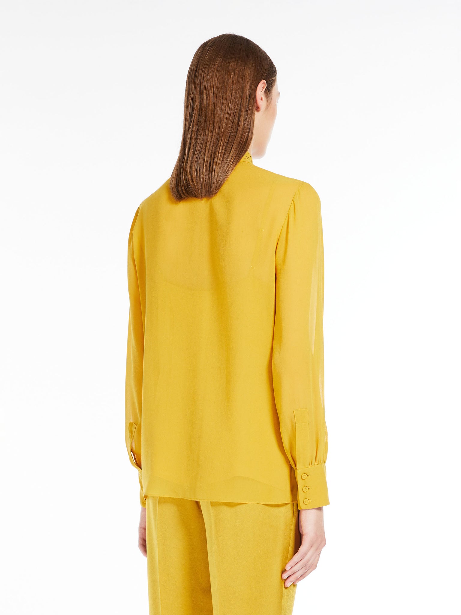 Camicia in Gerogette di Seta / Giallo - Ideal Moda