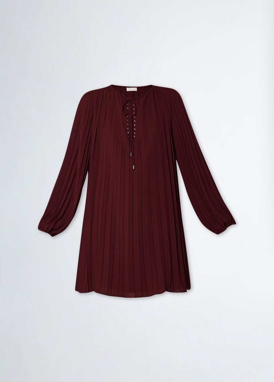 Vestito Corto Plissettato / Rosso - Ideal Moda