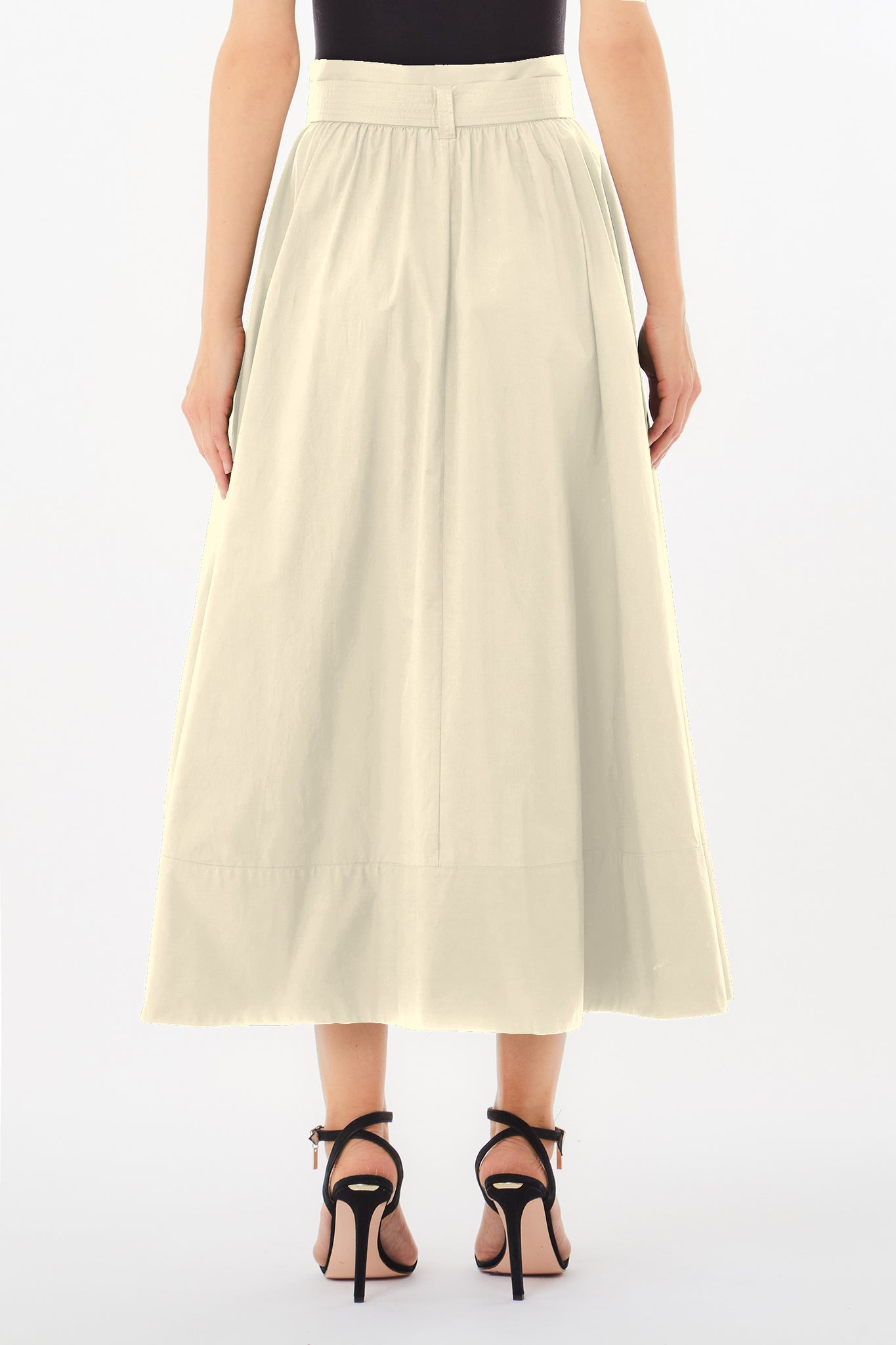 Gonna Midi in Cotone / Beige - Ideal Moda