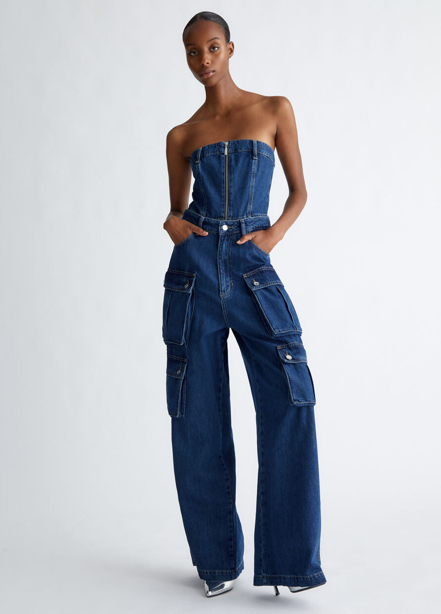 Tuta in Denim / Jeans - Ideal Moda