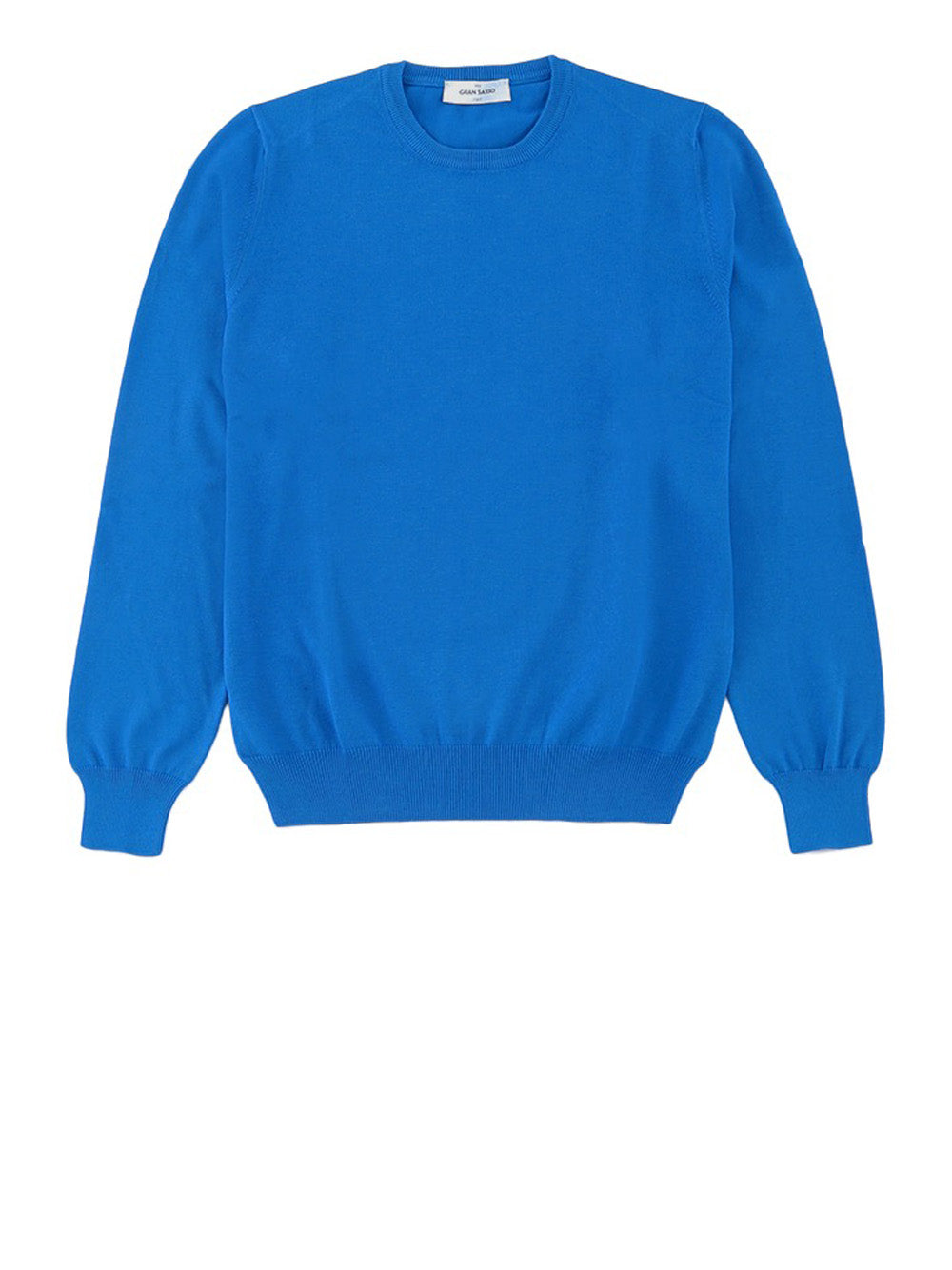 Maglia Girocollo in Cotone Extrafine / Bluette - Ideal Moda