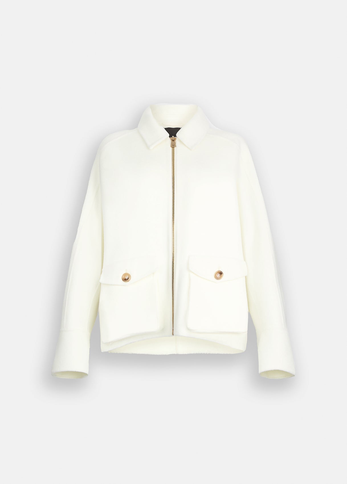 Caban in Lana con Frange / Avorio - Ideal Moda
