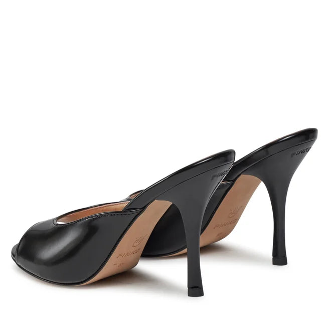 Sandalo Mules con Tacco / Nero - Ideal Moda