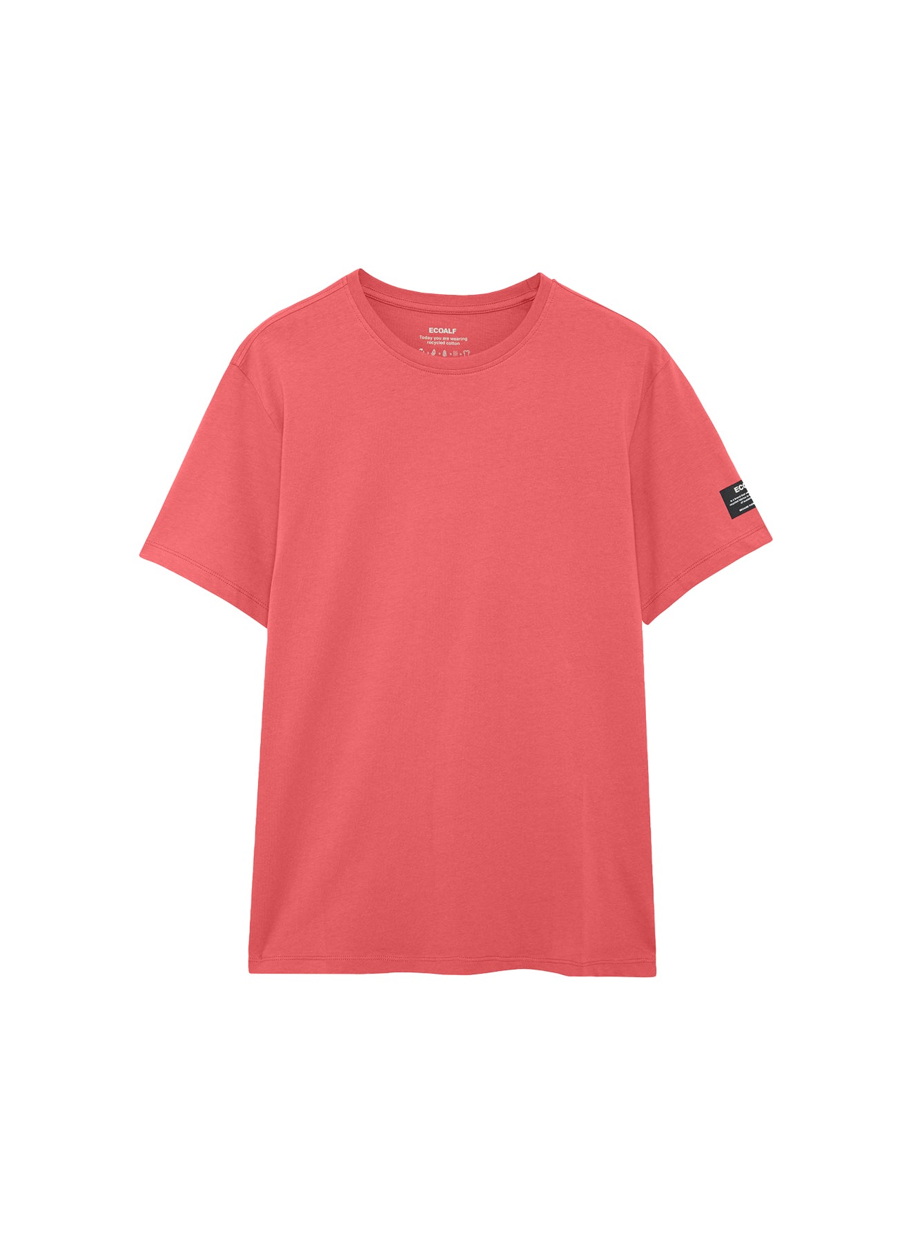 T-Shirt con Logo sulla Manica Sinistra / Corallo - Ideal Moda