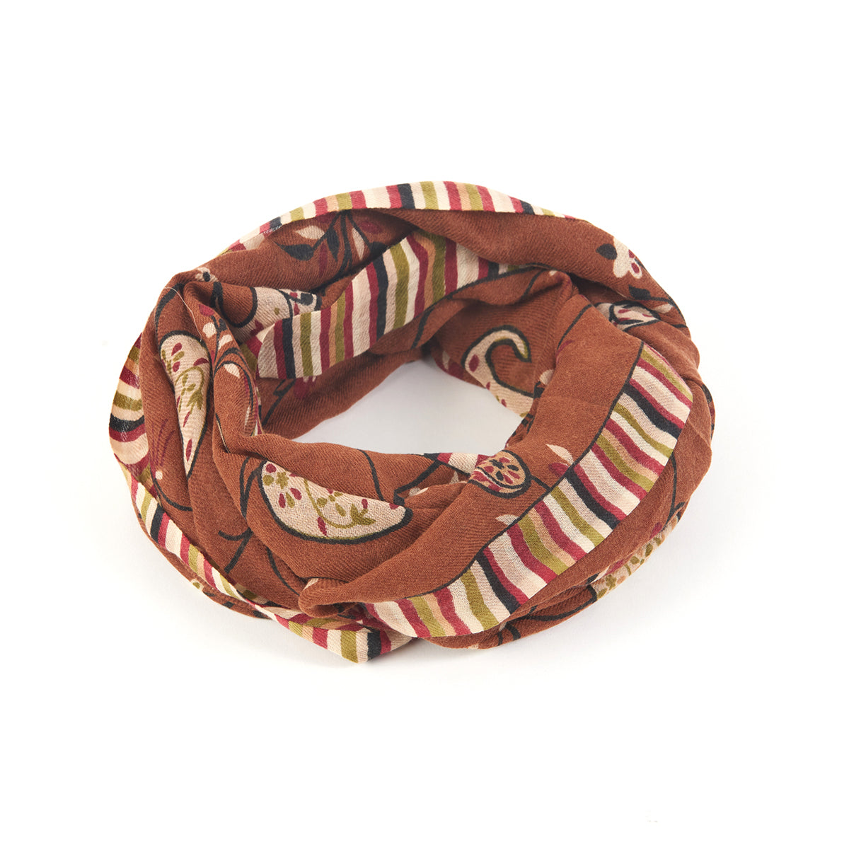 Sciarpa in 100% Lana con Fantasia / Marrone - Ideal Moda