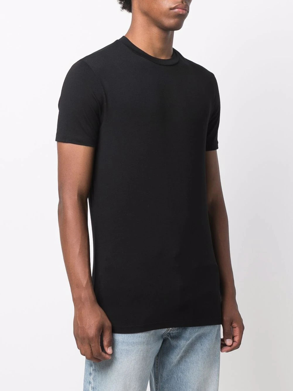 T-Shirt Girocollo con Logo Tono su Tono / Nero - Ideal Moda