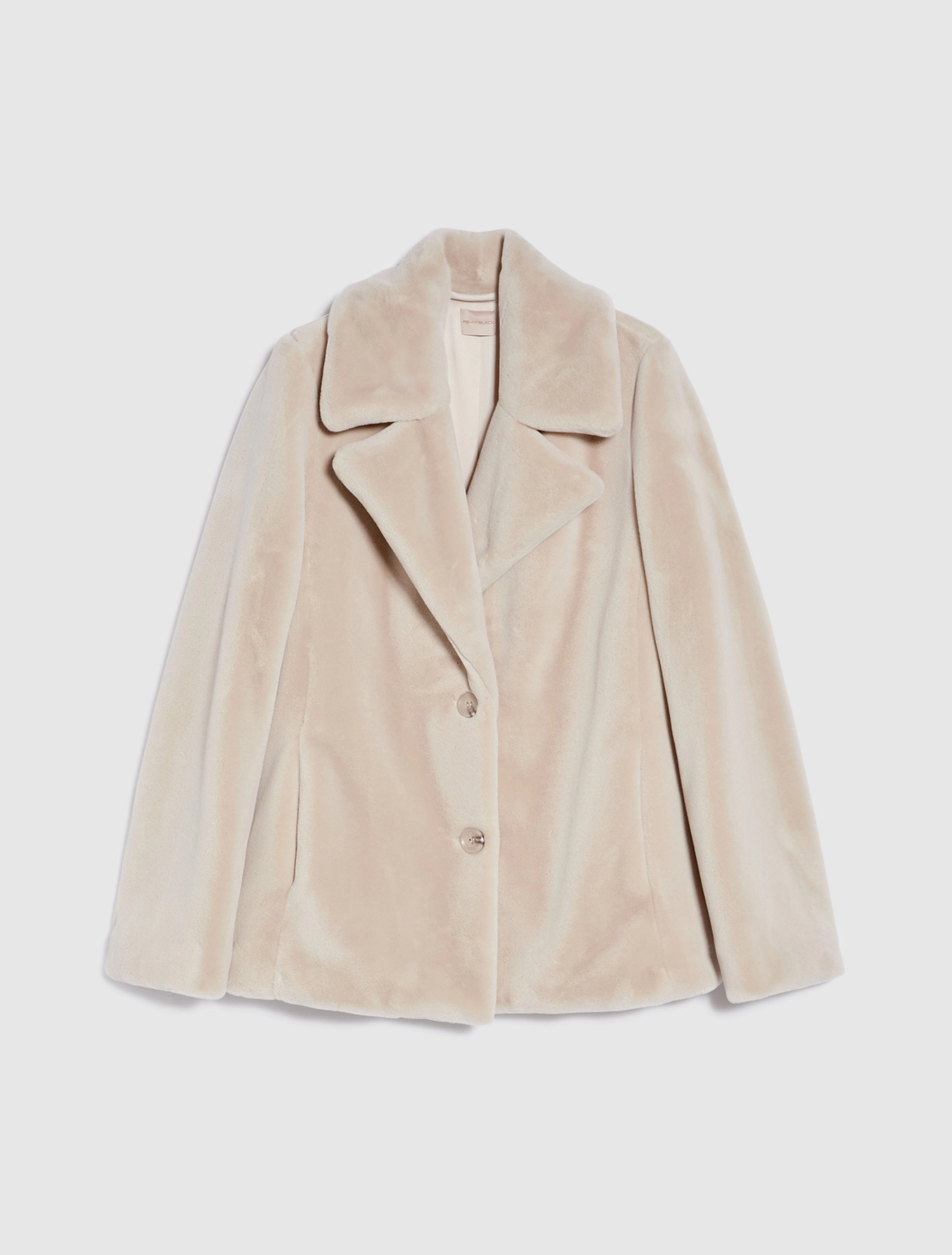 Giacca in Peluche / Beige - Ideal Moda