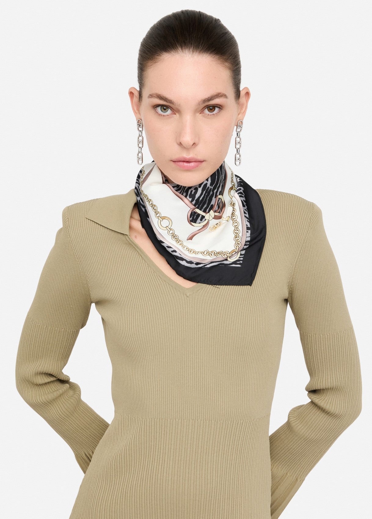 Foulard Stampato / Nero - Ideal Moda