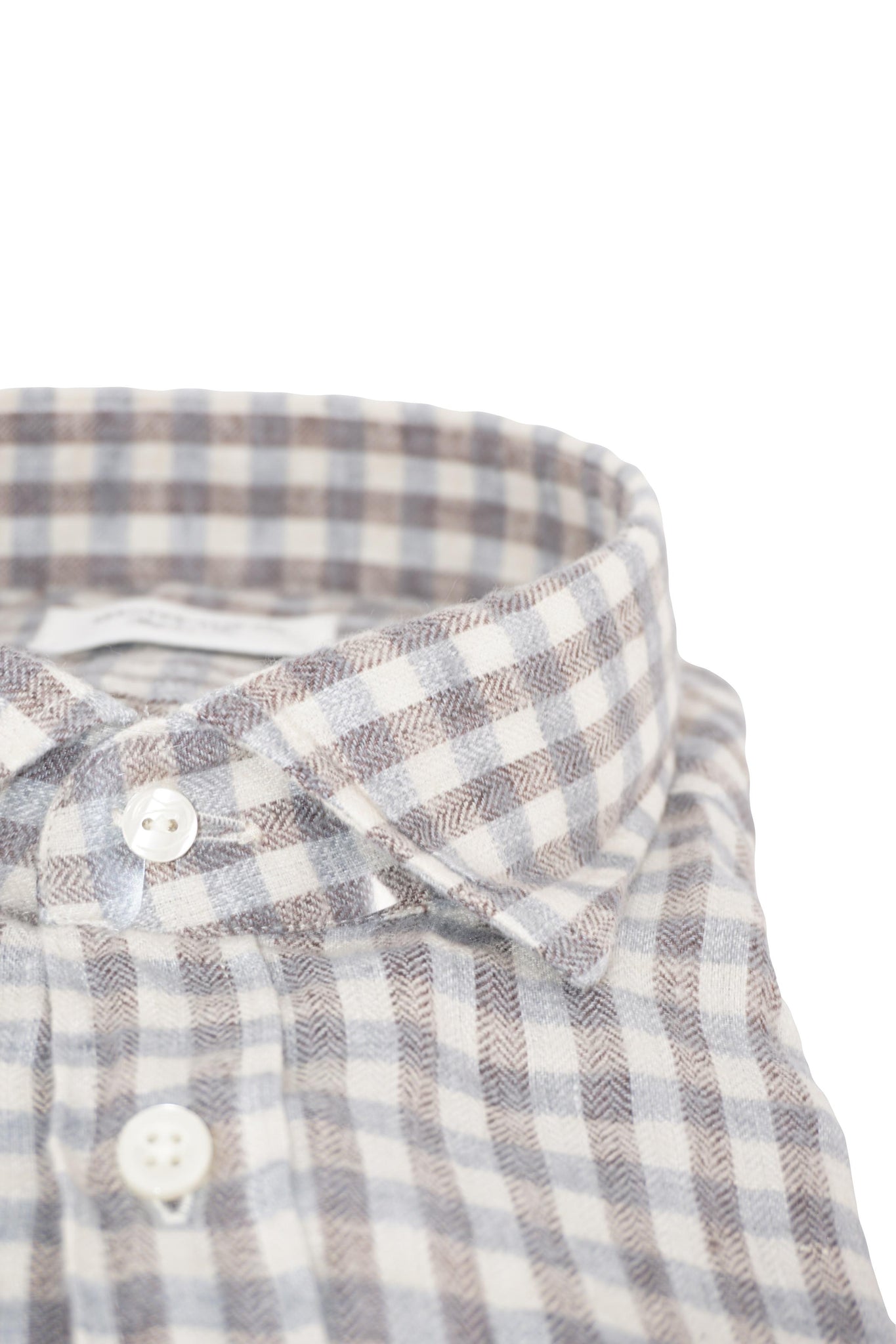 Camicia in Flanella con Fantasia a Quadri / Bianco - Ideal Moda