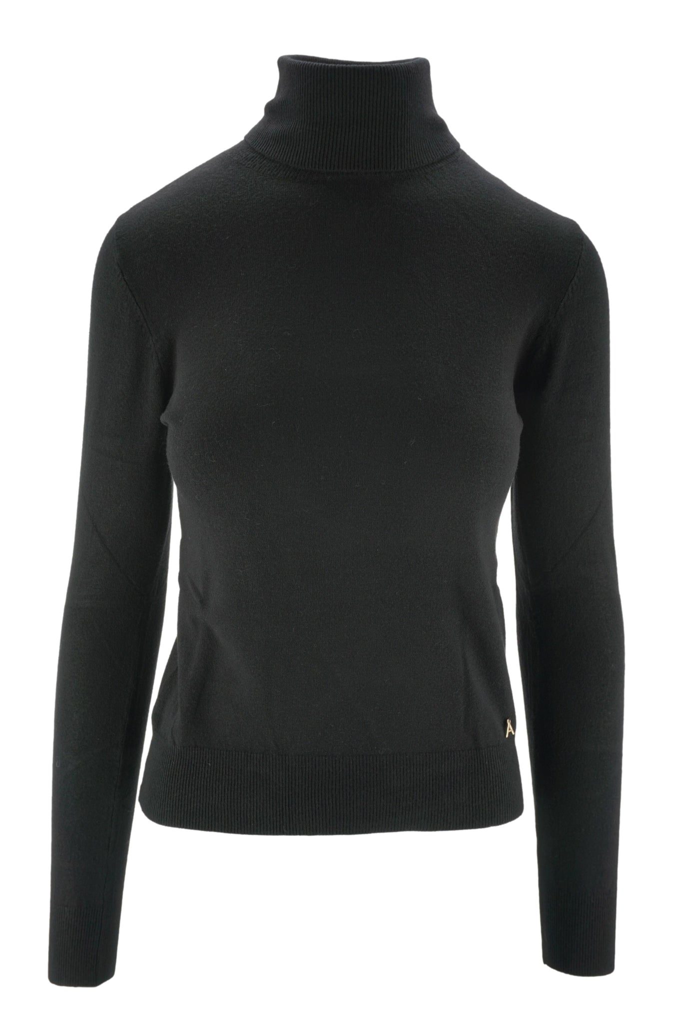 Maglia Slim Fit con Collo Alto / Nero - Ideal Moda