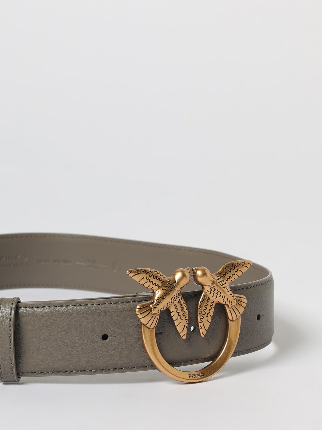 Cintura Alta Love Birds in Pelle 4 cm / Grigio - Ideal Moda