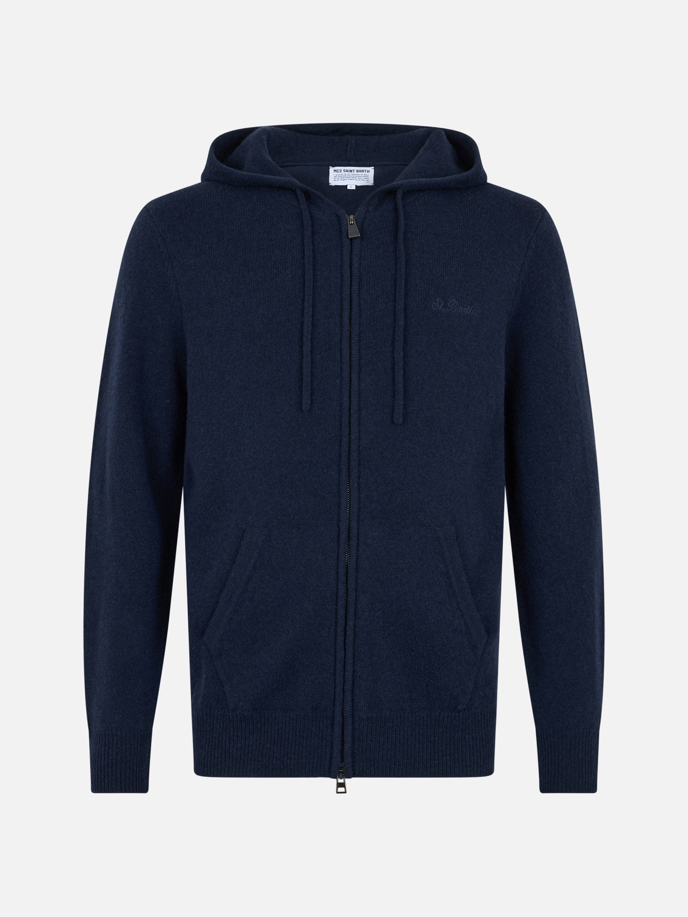 Maglione con Cappuccio in Lana / Blu - Ideal Moda