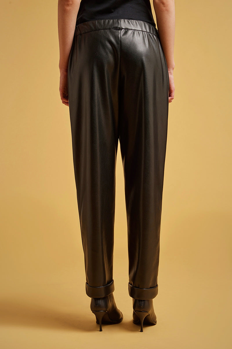 Pantalone in Eco Pelle / Nero - Ideal Moda