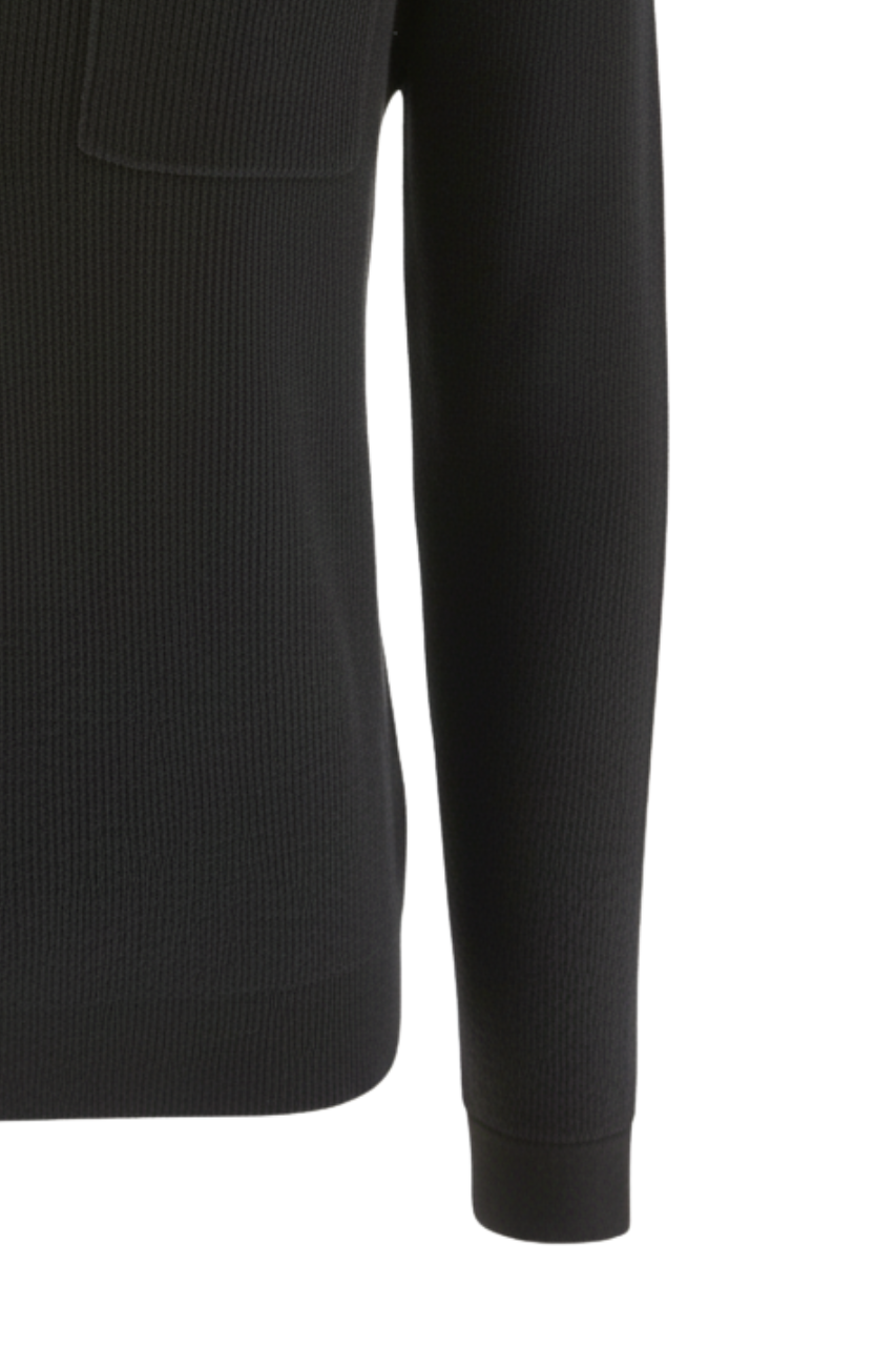 Maglia Stile Polo in Lana / Nero