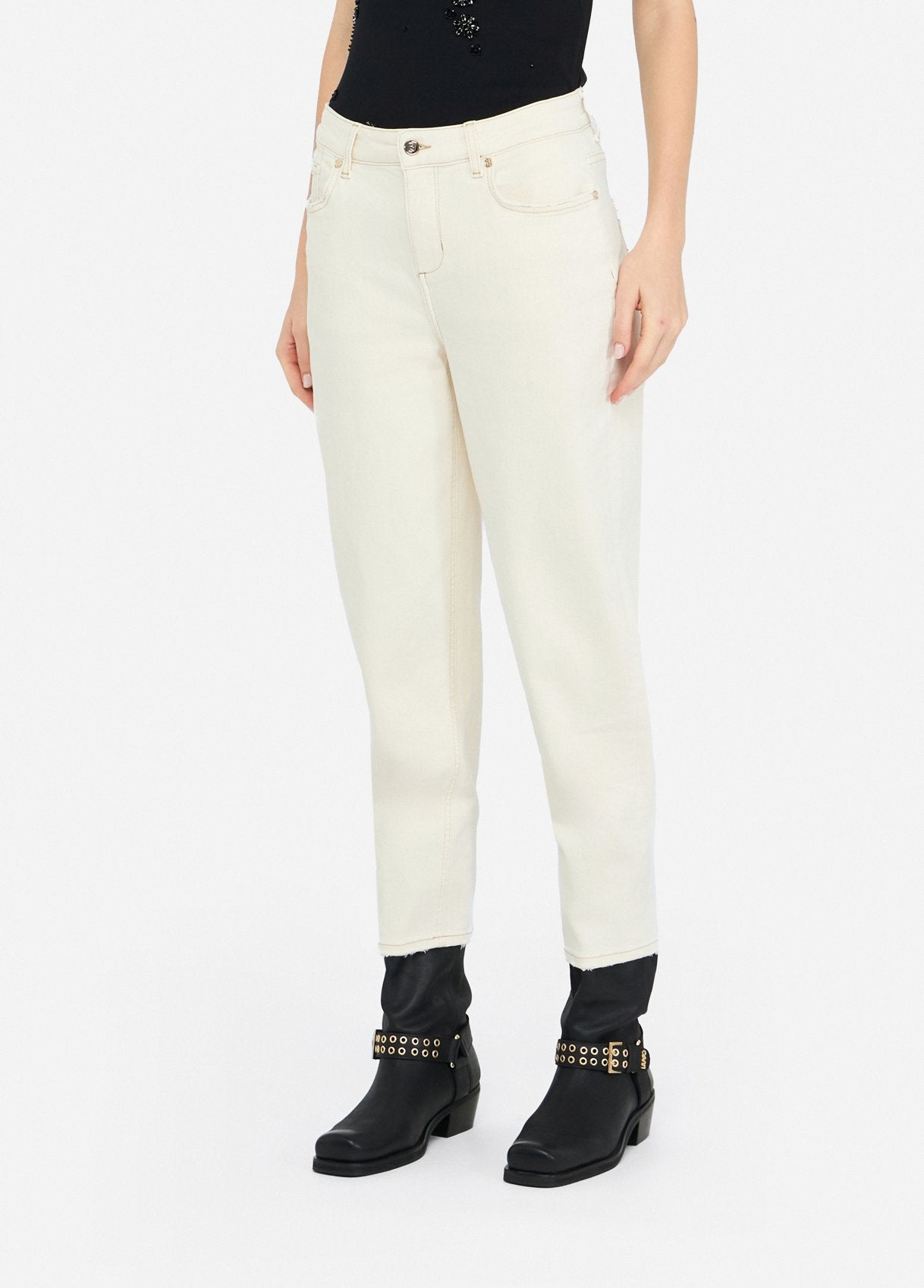 Pantaloni Carrot Fit / Avorio - Ideal Moda