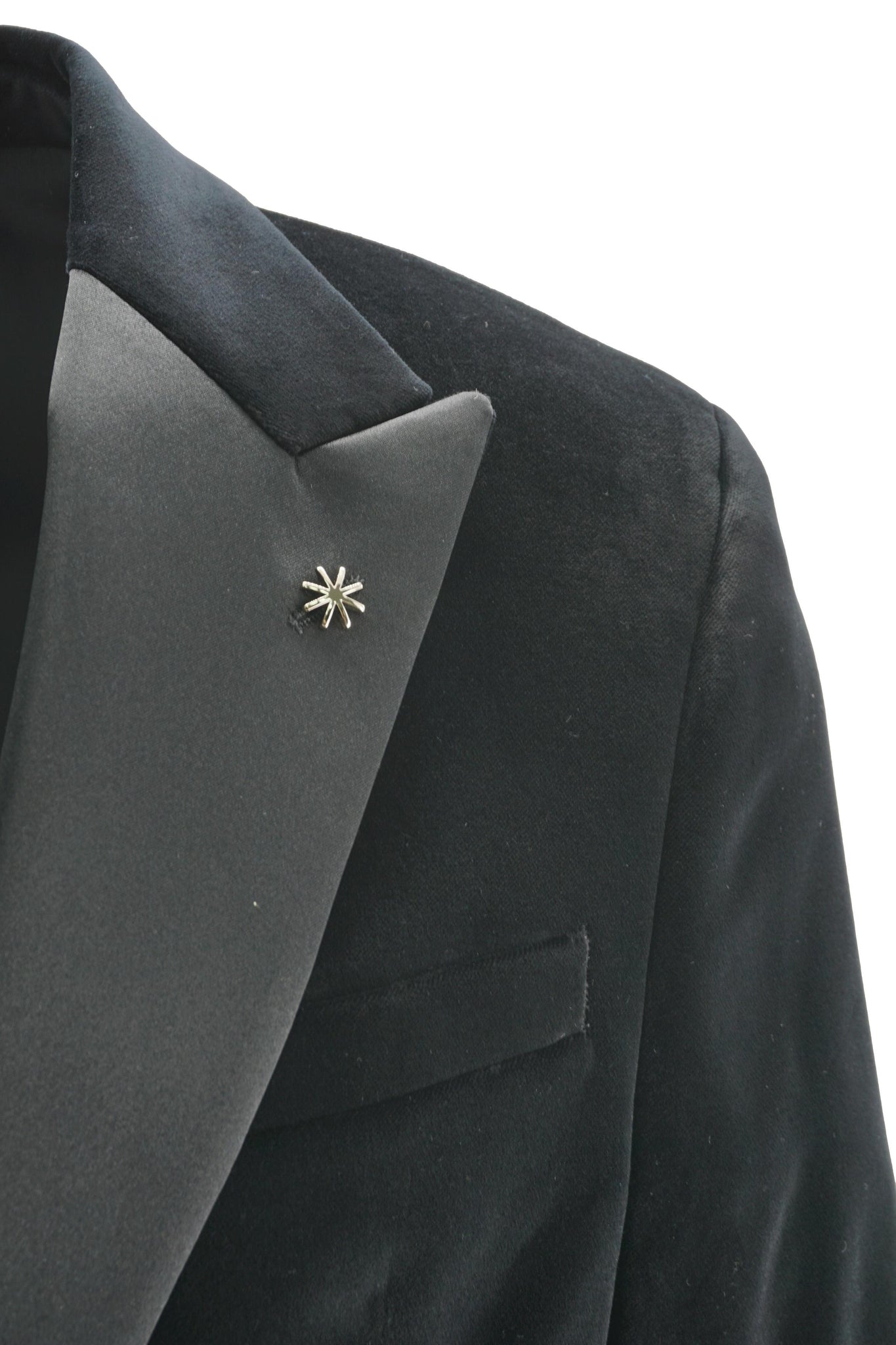 Giacca in Velluto Liscio Stretch / Nero - Ideal Moda