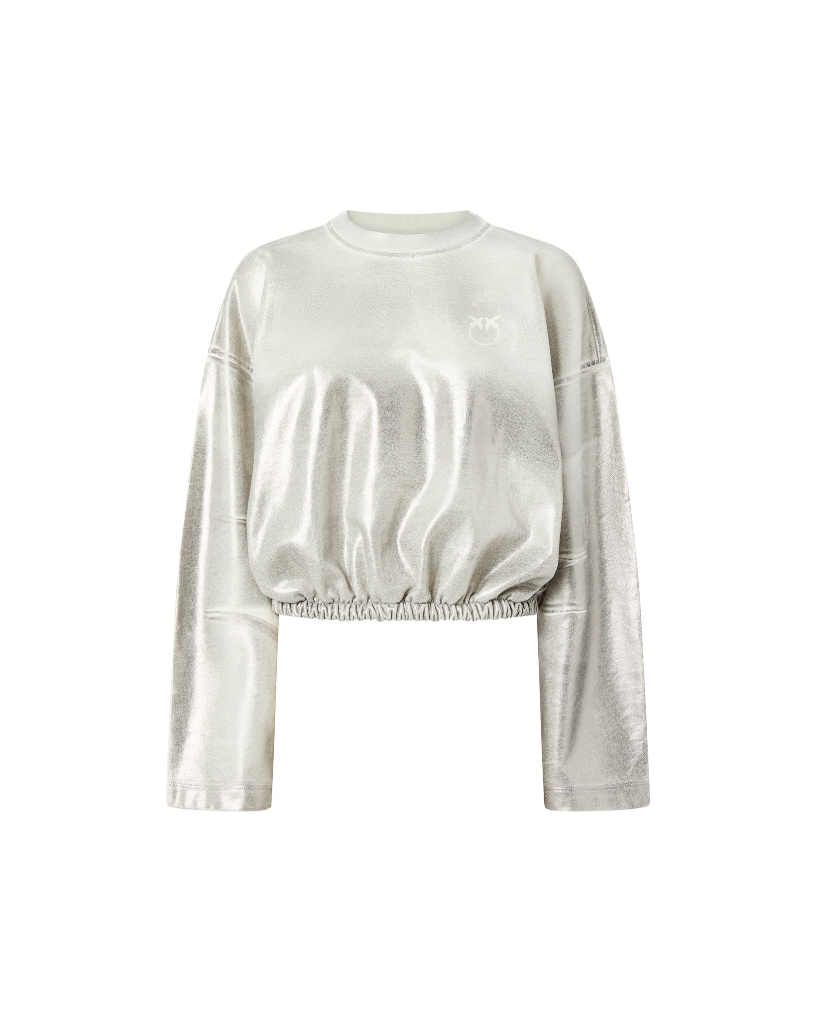 Felpa con Scritta sul Retro / Argento - Ideal Moda