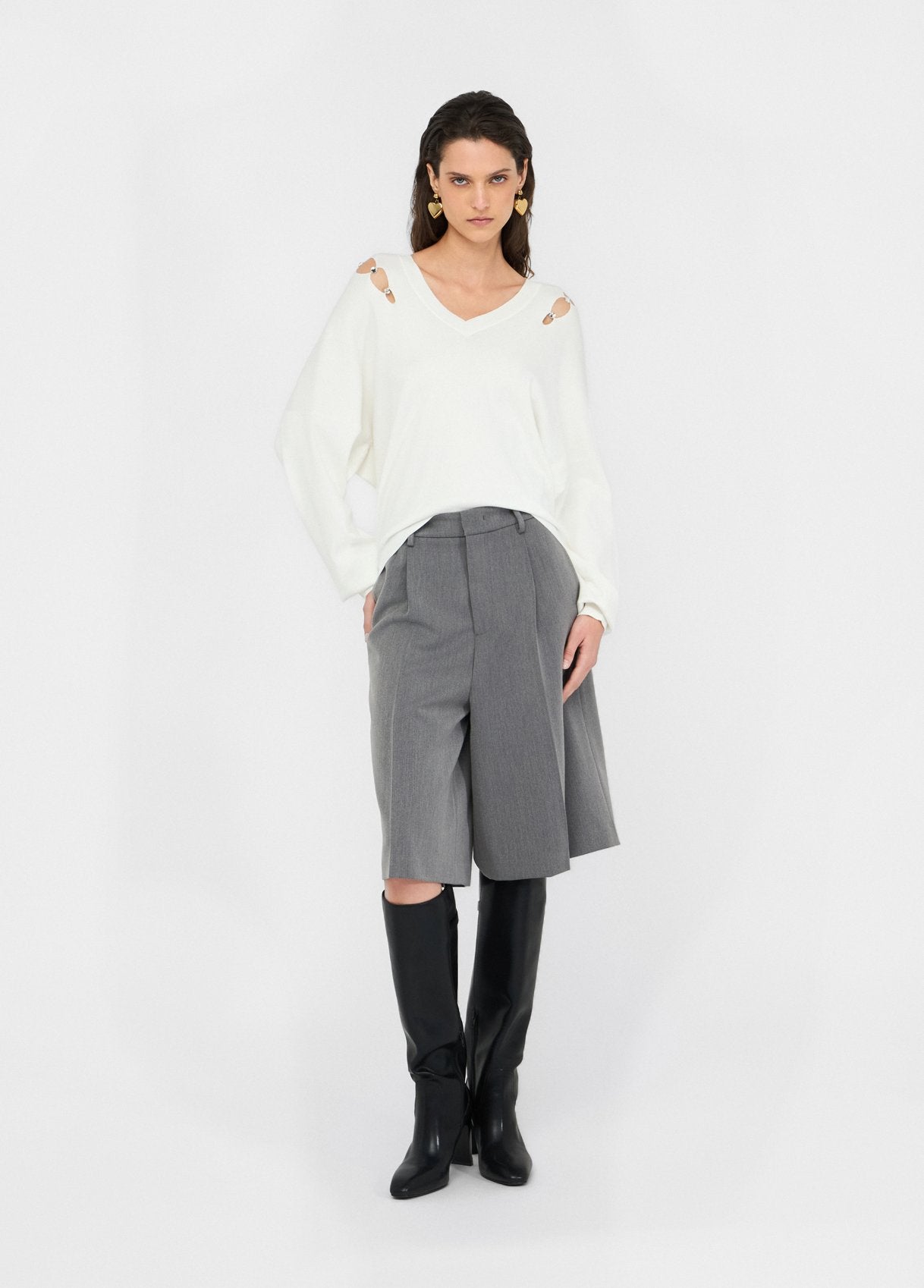 Maglia con Castoni Gioiello / Bianco