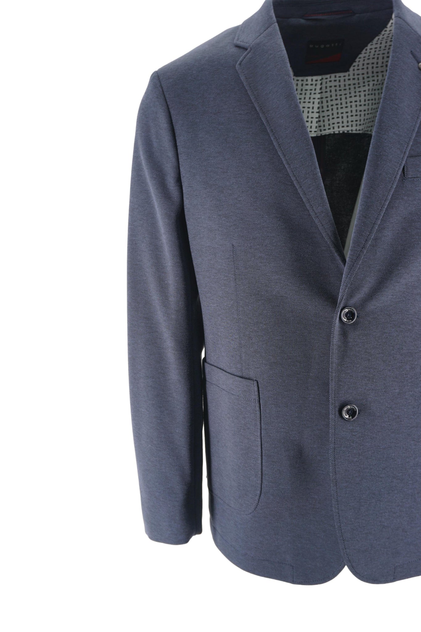 Giacca in Fantasia in Misto Cotone / Blu - Ideal Moda