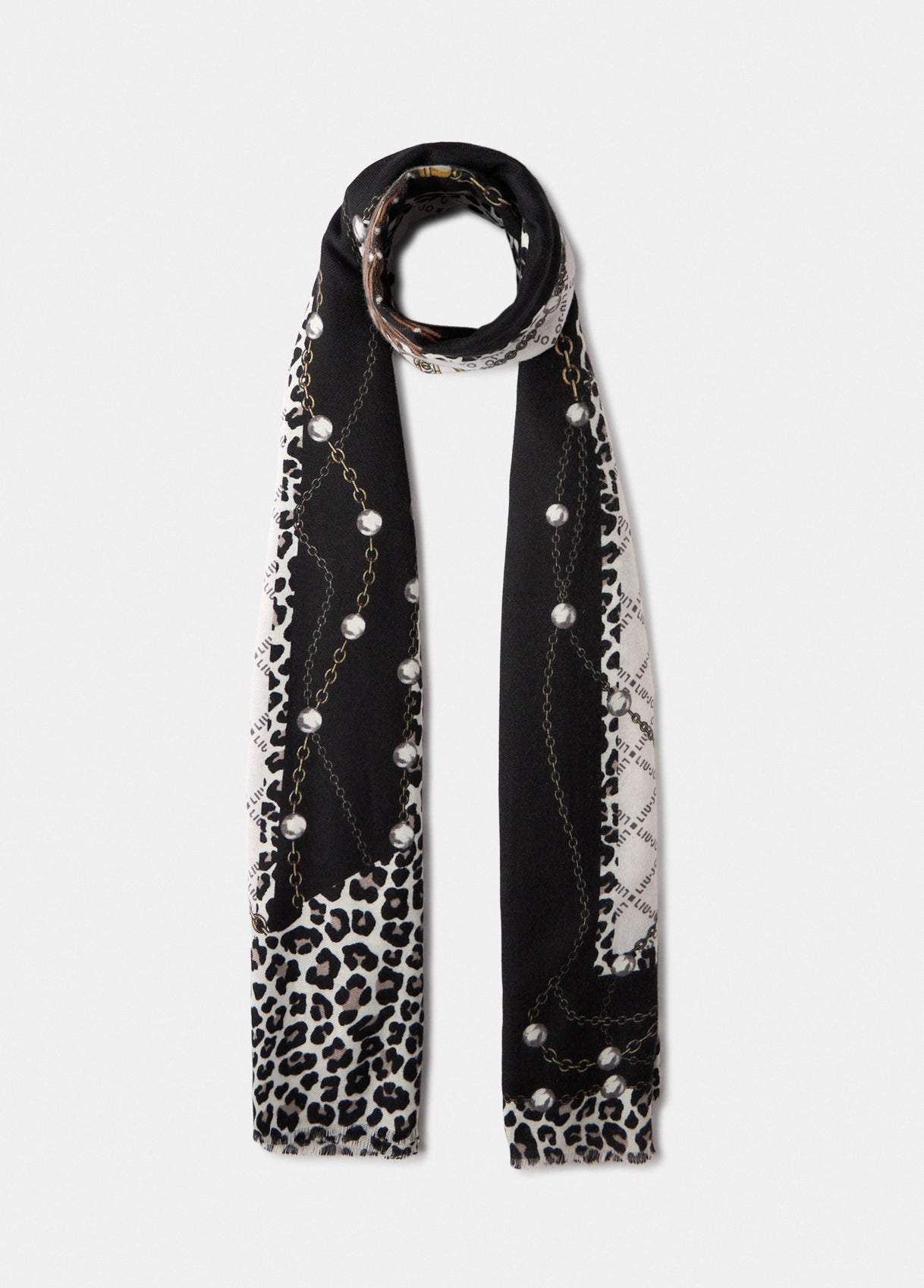 Stola con Logo / Nero - Ideal Moda