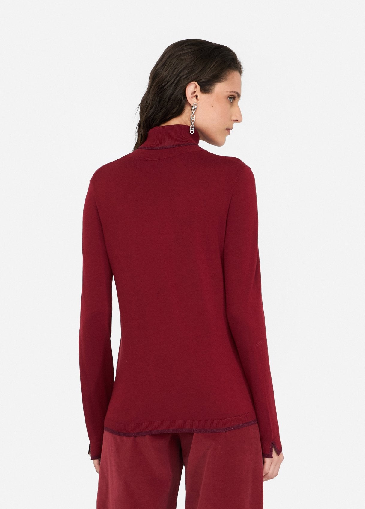 Dolcevita con Dettagli in Lurex / Bordeaux