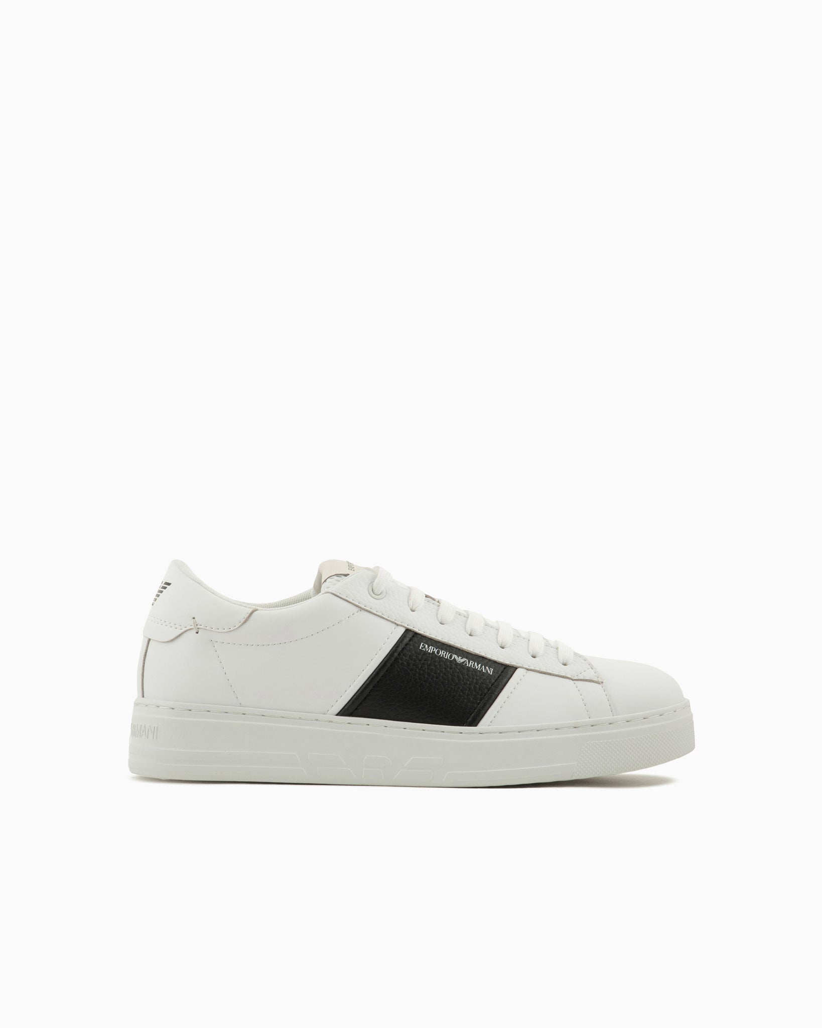 Sneakers in Pelle con Dettaglio Logato / Bianco - Ideal Moda