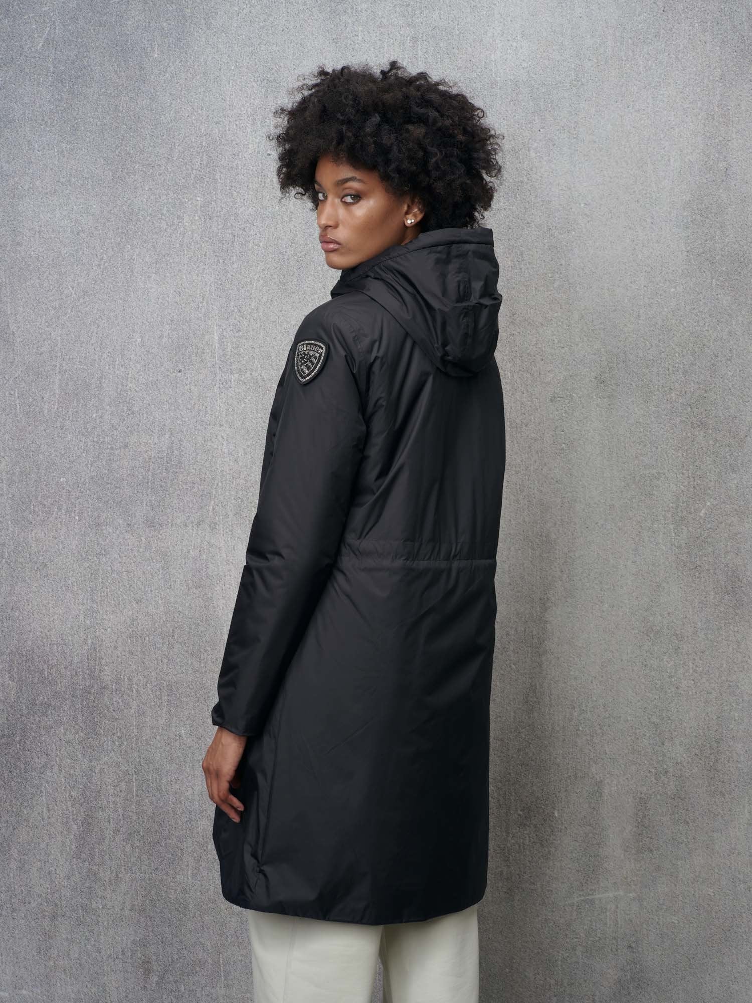 Giubbino Lungo con Interno in Eco Pelliccia Fay / Nero - Ideal Moda