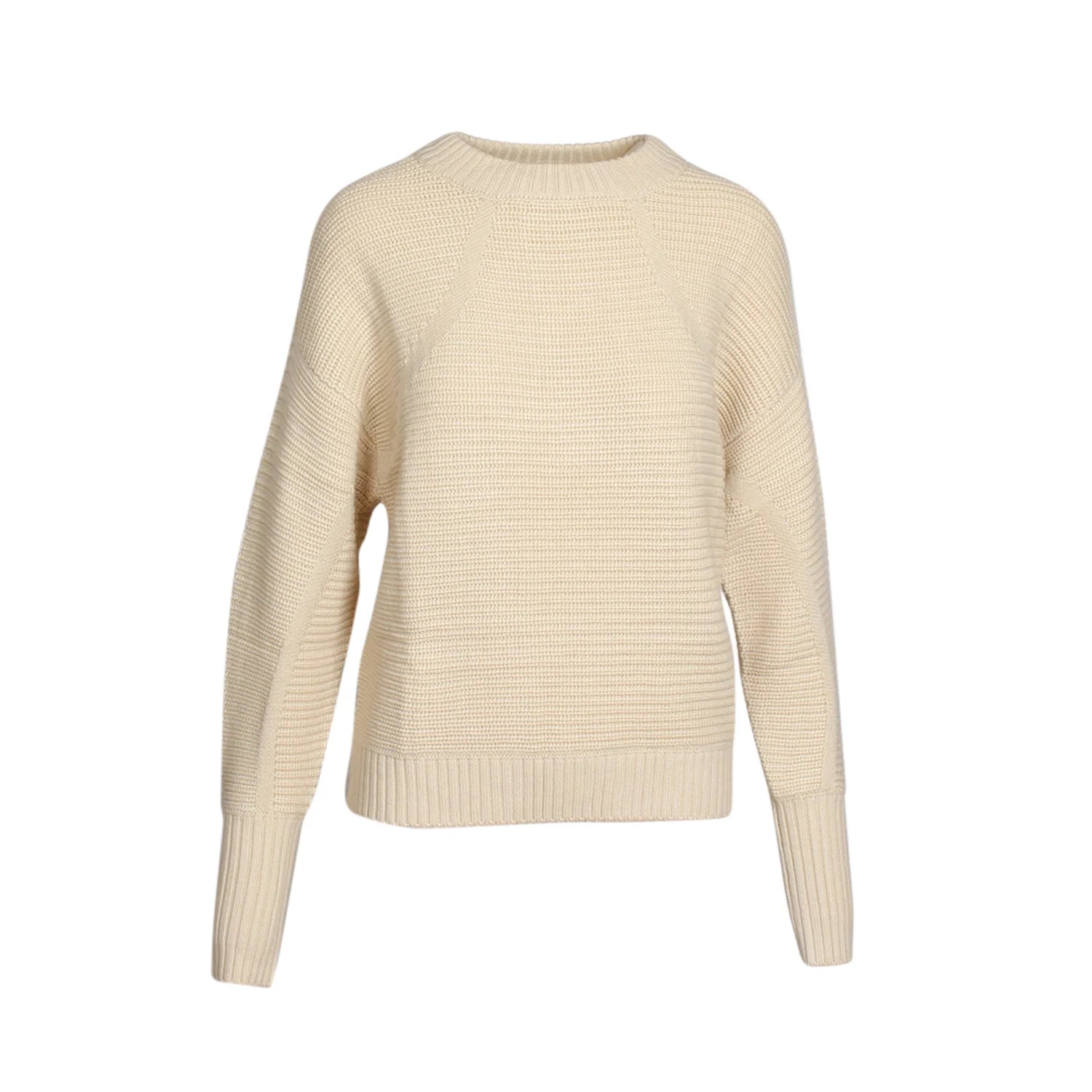 Maglia a Coste in Lana / Beige - Ideal Moda