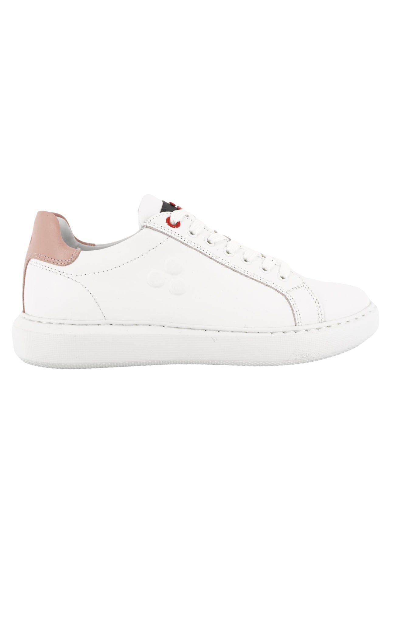 Sneaker in Pelle con Logo / Bianco - Ideal Moda