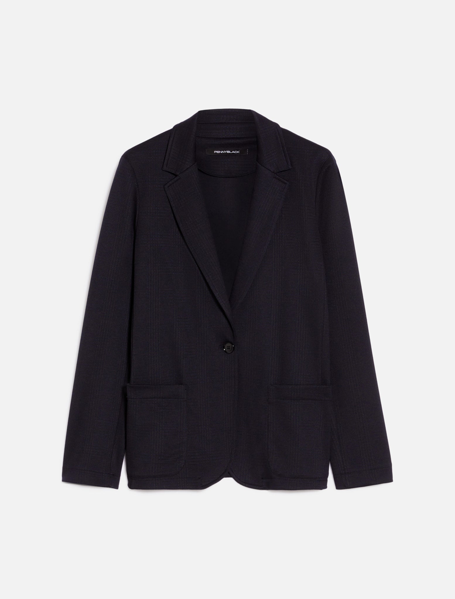 Blazer in Jersey Jacquard / Blu - Ideal Moda