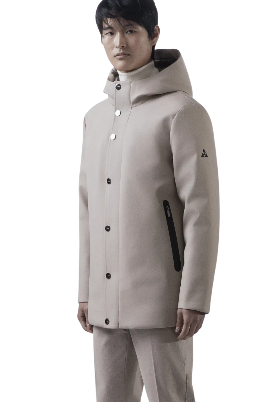 Giubbino Parka in Rubber Touch / Beige - Ideal Moda